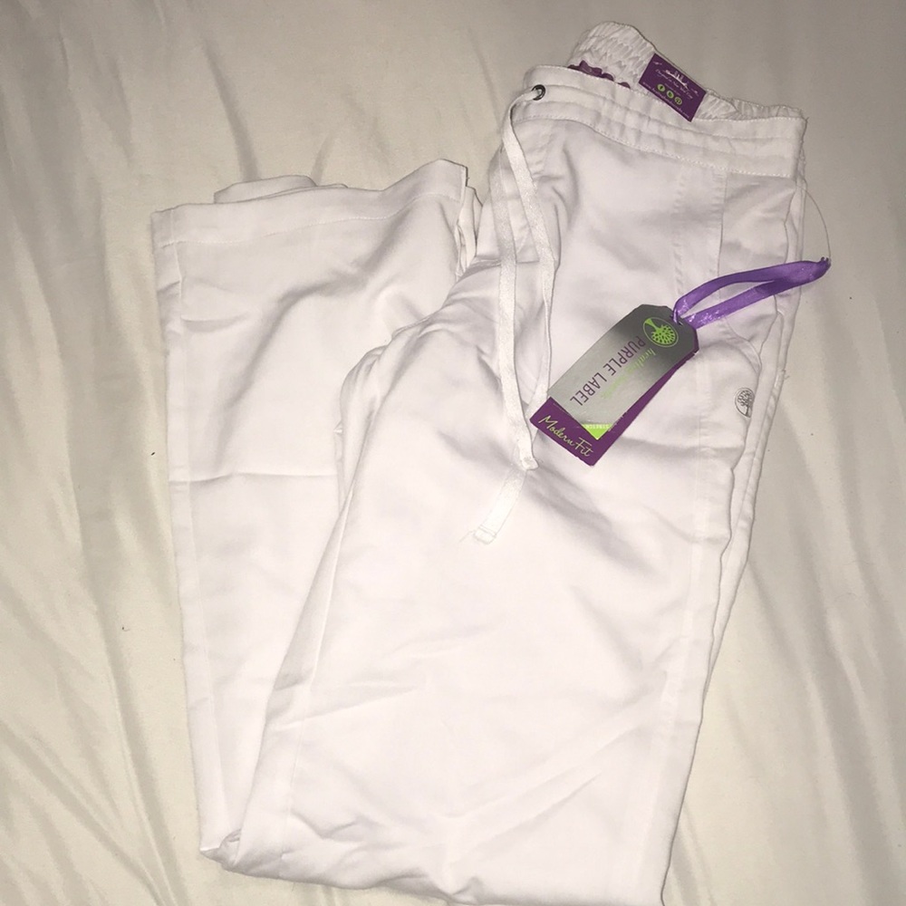 Small white scrub bottoms